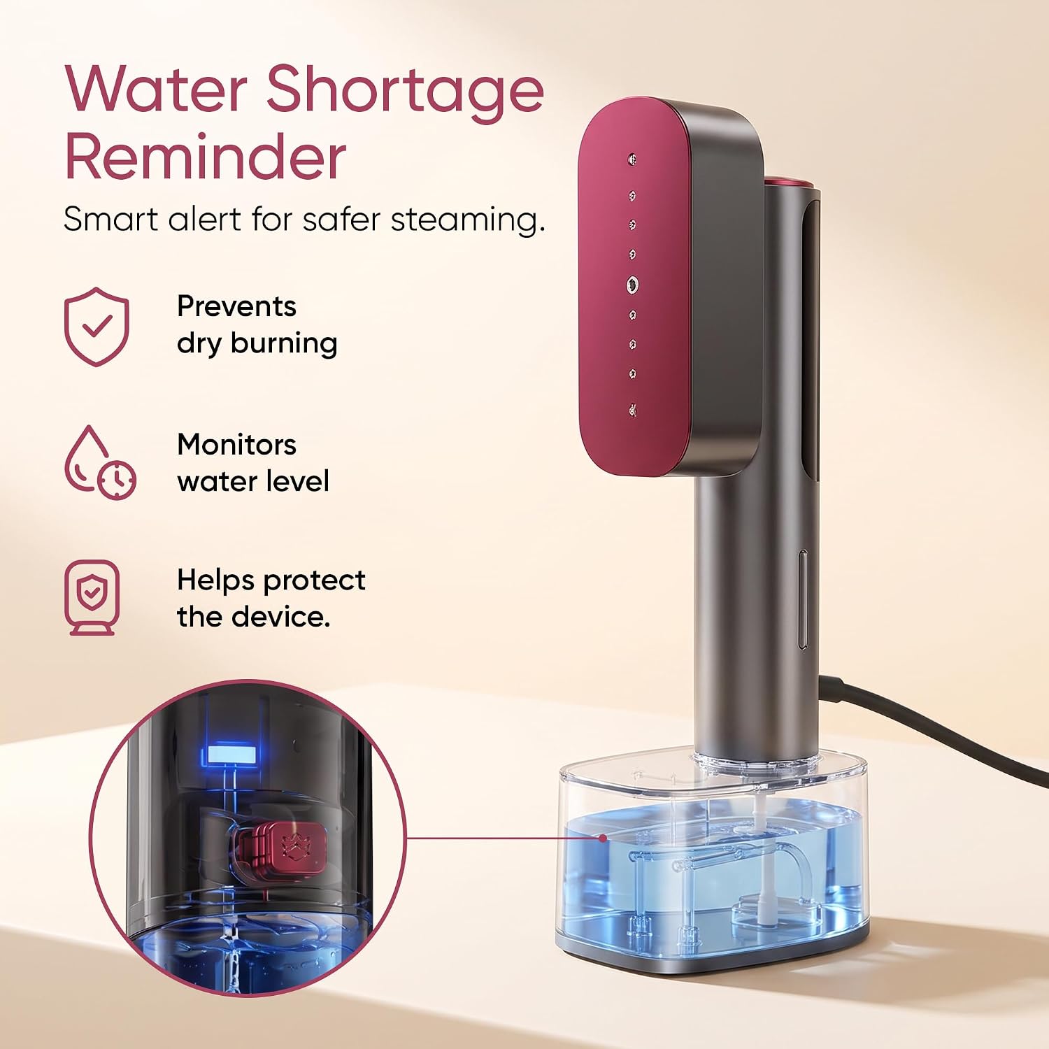 Kaneez portable fabric steamer for removing wrinkles