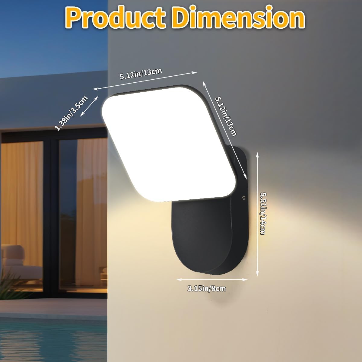 Kaneez wireless outdoor security light with PIR motion sensor